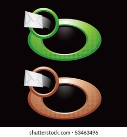 shooting email green and bronze round banners