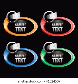 shooting email on multicolored ring banners