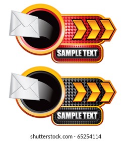 disparo email con placas de nombres de flecha naranja