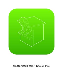 Shooting gallery icon green vector isolated on white background