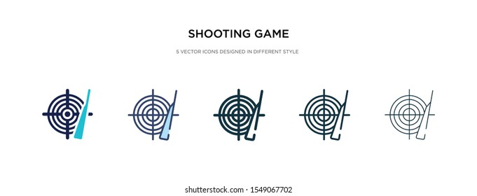 shooting game icon in different style vector illustration. two colored and black shooting game vector icons designed in filled, outline, line and stroke style can be used for web, mobile, ui