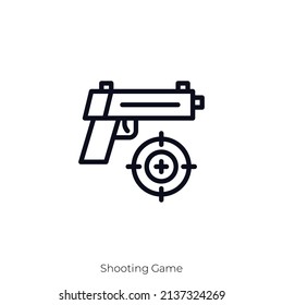 Shooting Game icon. Outline style icon design isolated on white background