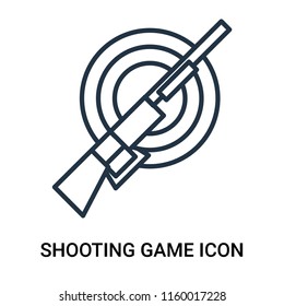 Shooting game icon vector isolated on white background, Shooting game transparent sign , outline linear symbol or thin lined pictogram