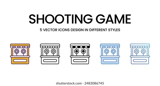 Shooting Game Icons Vektorgrafik Set Stock Illustration.