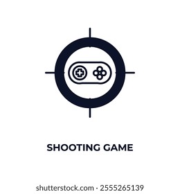 shooting game outline icon. Linear vector from entertainment concept. Thin line shooting game icon isolated on white background