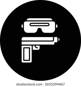 Schießen Spiel Vektorsymbol. Kann für Druck-, Mobil- und Web-Anwendungen verwendet werden.