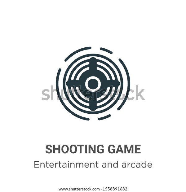 Shooting game\
vector icon on white background. Flat vector shooting game icon\
symbol sign from modern entertainment and arcade collection for\
mobile concept and web apps\
design.