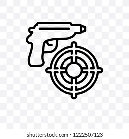 Shooting game vector linear icon isolated on transparent background, Shooting game transparency concept can be used for web and mobile