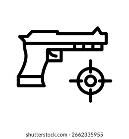 Shooting Gaming Outline bold Vector Icon which can be easily modified or Edited 