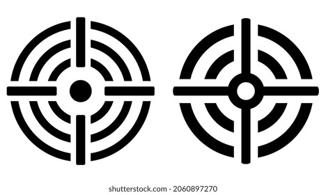 Iconos vectoriales de objetivo de disparo aislados en fondo blanco