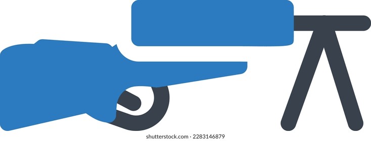 shooting gun vector illustration on a transparent background.Premium quality symbols.Glyphs vector icons for concept and graphic design.