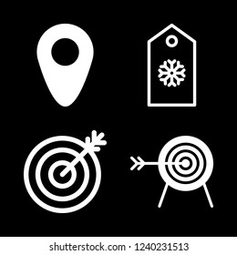 Shooting Icon Set About Archery, Tag And Tagged Vector Set