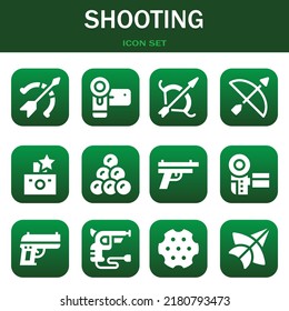 Symbolsatz. Vektorgrafiken zu Bogenschießen, Camcorder und Bogenschießen