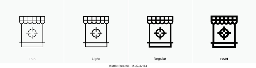 shooting icon. Thin, Light Regular And Bold style design isolated on white background