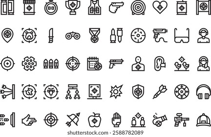 Shooting icons High-Quality Vector Icons Collection with Editable Stroke. Ideal for Professional and Creative Projects.