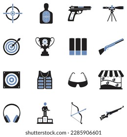 Symbole anzeigen. Zwei Tone Flat Design. Vektorgrafik.