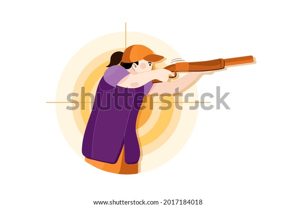 Shooting Illustration Concept Flat Illustration Isolated Stock Vector ...