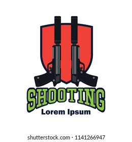 shooting logo with text space for your slogan / tag line, vector illustration