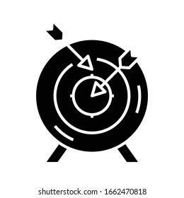 Shooting mark black icon, concept illustration, vector flat symbol, glyph sign.