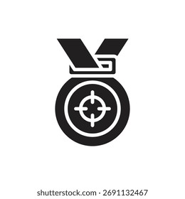 Mit einer Medaille ausgefülltes Symbol, Vektorgrafik