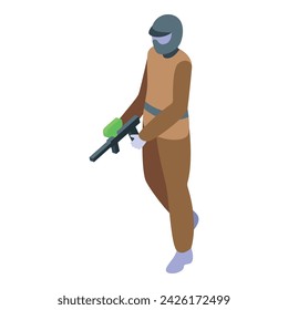 Shooting paintball icon isometric vector. Sport soldier. Military target