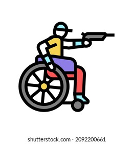 shooting person with a disability athlete color icon vector. shooting person with a disability athlete sign. isolated symbol illustration