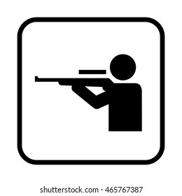 Shooting Range Icon. Flat Vector Illustration Isolated On White Background.