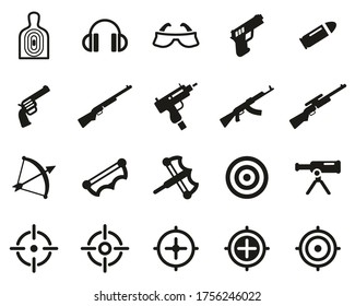 Shooting Range Icons Black & White Set Big