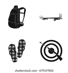 shooting range, sport and other web icon in black style.rifle, shotguns, aim icons in set collection.