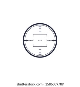 Shooting range, target icon collection. Target and aim, targeting and aiming. Pack of sniper rifle aims isolated. Vector abstract logo template collection, illustration on black background.