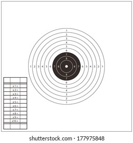 Shooting Range Target Template. Vector