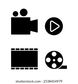 Shooting set icon,film player,video,old film