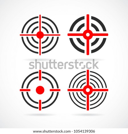 Shooting sight vector icon illustration isolated on white background