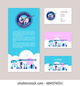 Shooting Skeet.  Business Cards, Flyer, Set Of Design Elements. Vector Logo Of The Club.