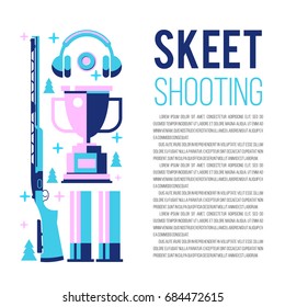 Shooting Skeet. Set of vector design elements with place for text.