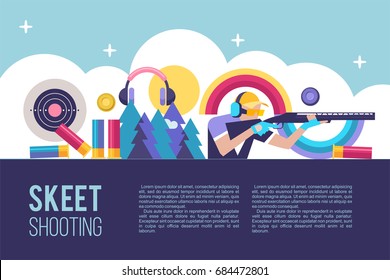 Shooting Skeet. Vector illustration with place for text.