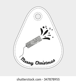 Shooting slapstick with abstract doodle pattern. Celebration sign. Christmas collection. Vector illustration. 