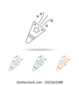 Shooting slapstick icon. Element of a party multi colored icon for mobile concept and web apps. Thin line icon for website design and development, app development. Premium icon on white background