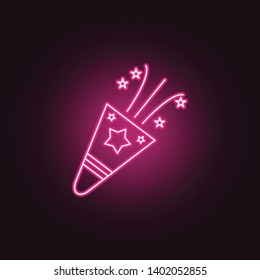 Shooting slapstick neon icon. Elements of Party set. Simple icon for websites, web design, mobile app, info graphics