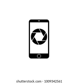 shooting from a smart phone icon. Elements of camera icon for concept and web apps. Illustration  icon for website design and development, app development. Premium icon on white background