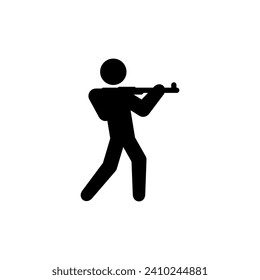 shooting sport silhouette vector illustration in trendy style