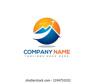 shooting star above mountain logo 3