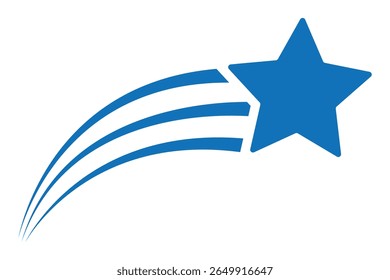 Estrela cadente. Silhueta abstrata da estrela cadente. Cometa voador com cauda, meteoro caindo, elemento de galáxia abstrata. Ilustração vetorial