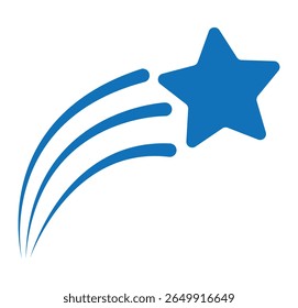 Shooting star. Abstract silhouette of shooting star. Flying comet with tail, falling meteor, abstract galaxy element. Vector illustration