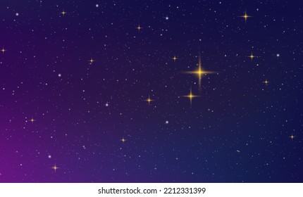 Shooting star background against dark blue starry night sky. Magic stardust. Realistic blue galaxy. Meteor shower with falling glowing comets, asteroids, stars in space. Comet with light trail. Vector