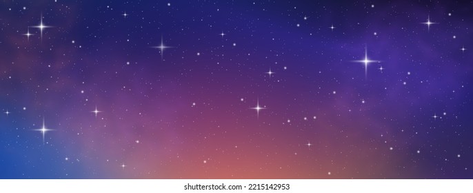 Shooting star background against dark blue starry night sky. Magic stardust. Realistic blue galaxy. Meteor shower with falling glowing comets, asteroids, stars in space. Comet with light trail. Vector