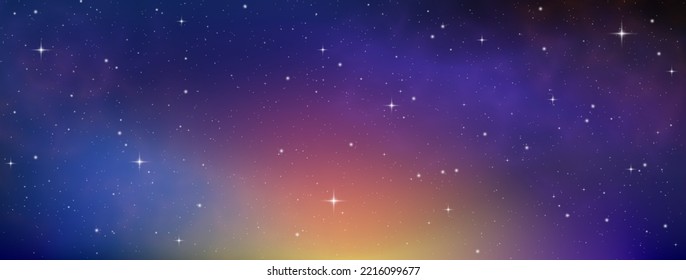 Fondo estrella de tiro contra cielo estrellado azul oscuro. Espinilla mágica. Galaxia azul realista. Ducha de metal con cometas brillantes en caída, asteroides, estrellas en el espacio. Cometa con rastro ligero. Vector