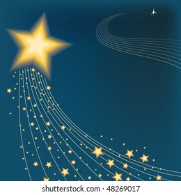 Shooting Star Background - Vector Illustration