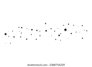 Disparando a Star Black.
Estrella fugaz con un elegante rastro estrella en un fondo blanco. Estrellas festivas rocian polvo. Vector png.