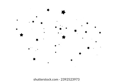 Disparando a Star Black.
Estrella fugaz con un elegante rastro estrella en un fondo blanco. Estrellas festivas rocian polvo. Vector png.
